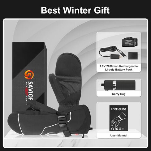 المنقذ الحرارة قفازات التزلج ساخنة شاشة تعمل باللمس 7.4 فولت 2200 مللي أمبير بطارية قفازات ساخنة للرجال في الهواء الطلق التزلج على الجليد قفازات ساخنة التزلج في فصل الشتاء in Kuwait