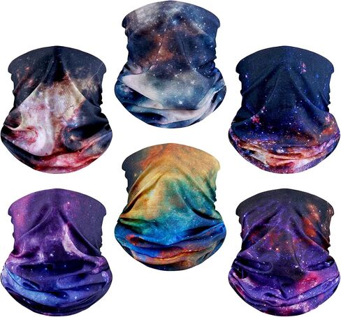 6 Pack Neck Gaiter Elastic Balaclavas Face Mask Versatile Bandana for Men Women in Saudi Arabia