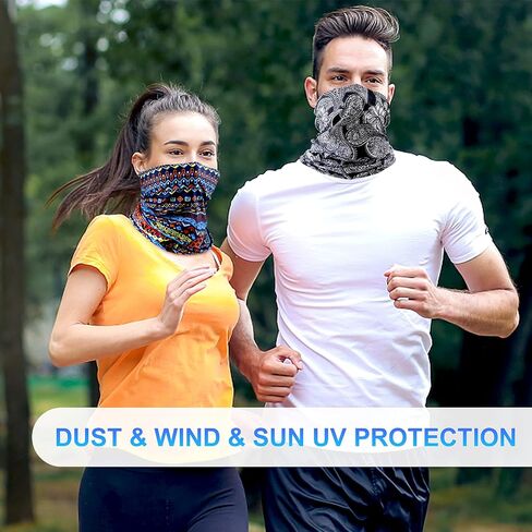 6 Pack Neck Gaiter Elastic Balaclavas Face Mask Versatile Bandana for Men Women in Saudi Arabia