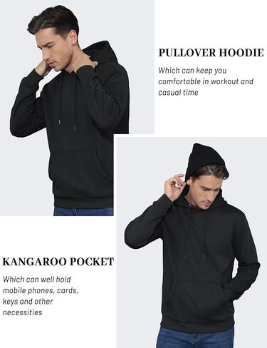 TACVASEN Men's Athletic Hoodies Fleece Lined Sweatshirt Pullover Soft Casual Winter Hooded Sweatshirt with Pocket in Saudi Arabia