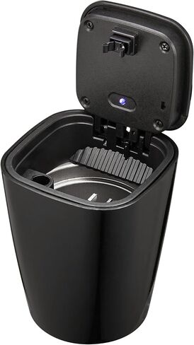Elegant Car Ashtray with Cleaning Brush and LED Light - Keep Your Car Clean and Smoke-Free,Fits Most Car Cup Holders (Black) in Saudi Arabia