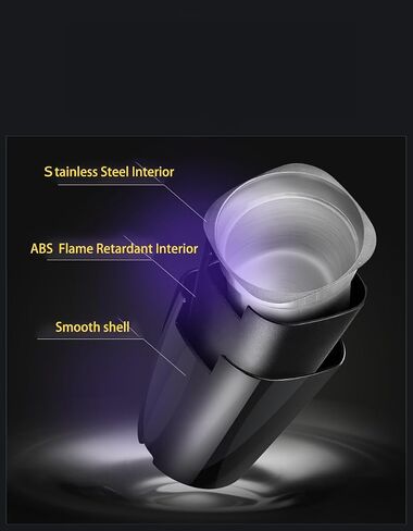 Elegant Car Ashtray with Cleaning Brush and LED Light - Keep Your Car Clean and Smoke-Free,Fits Most Car Cup Holders (Black) in Saudi Arabia