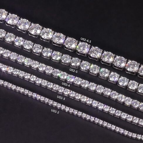 Gem's Beauty moissanite tennis bracelet 18k white gold plated 925 silver 3-6.5mm D Color VVS1 Round Cut moissanite bracelets for women Men Gift birthday anniversary (3MM, 6.5 inch) in Saudi Arabia