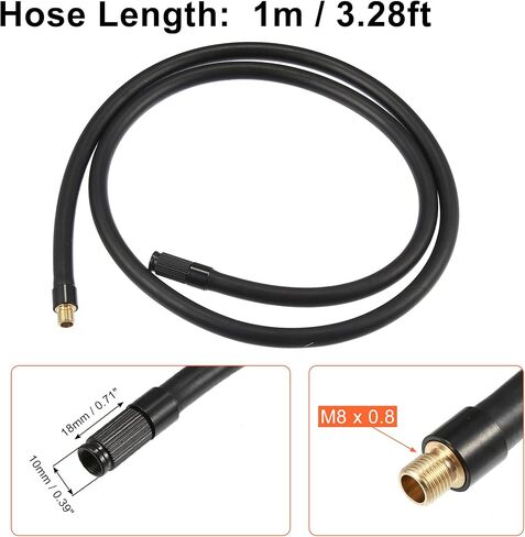 X AUTOHAUX 1 متر منفاخ الإطارات الملولب تمديد خرطوم تشاك محول مضخة الهواء أنبوب صمام الإطارات اتصال الأنابيب لسيارة شاحنة دراجة MTB النحاس المطاط in Saudi Arabia