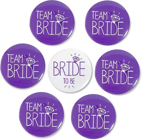 Brida Team Bride Buttons Pins,Wedding Party Bride Shower Tinplate Badge Pins Set Bridesmaid Group Button Bachelorette Party Bride to be Gift Decorating Accessory 6 Pcs in Kuwait