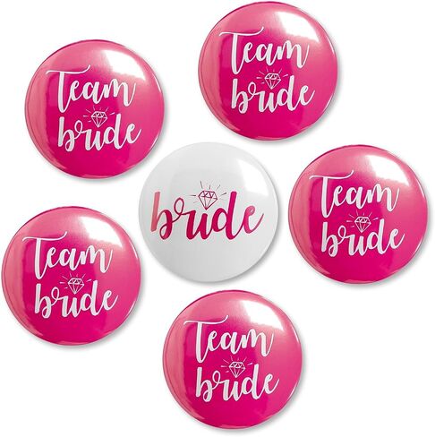 Brida Team Bride Buttons Pins,Wedding Party Bride Shower Tinplate Badge Pins Set Bridesmaid Group Button Bachelorette Party Bride to be Gift Decorating Accessory 6 Pcs in Kuwait