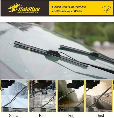 Wiper Blades 20 Inch + 18 Inch Pack of 2 All-Seasons Automotive Replacement Windshield Wiper Blades For My Car, Compatible for Escape 07-04, Corolla 02-99 + More, Easy To Install in Kuwait