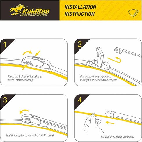 Wiper Blades 20 Inch + 18 Inch Pack of 2 All-Seasons Automotive Replacement Windshield Wiper Blades For My Car, Compatible for Escape 07-04, Corolla 02-99 + More, Easy To Install in Kuwait