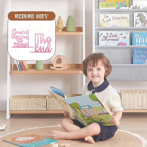 Once Upon A Time Bookends,Metal Decorative Bookends,Once Upon A Time Sign for Bookshelf, Reading Nook, Daycare, Classroom Bedroom Home Office Nursery Decor,Birthday Gift for Boys and Girls (Pink) in Saudi Arabia