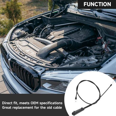 Front Hood Latch Cable Engine Hood Release Cable - Compatible for BMW 328xi/335xi 2007-2008 for BMW 328i xDrive/335i xDrive 2009-2013 for BMW 335d/335i/335is/X1/M3 - Replace Part 51237184432 in Saudi Arabia