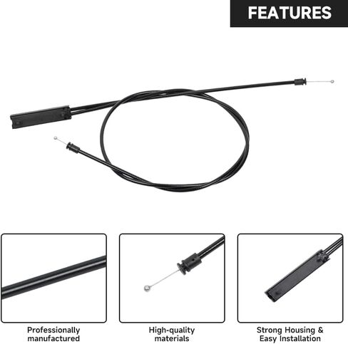 Front Hood Latch Cable Engine Hood Release Cable - Compatible for BMW 328xi/335xi 2007-2008 for BMW 328i xDrive/335i xDrive 2009-2013 for BMW 335d/335i/335is/X1/M3 - Replace Part 51237184432 in Saudi Arabia