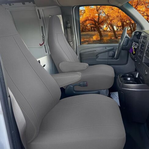 أغطية المقاعد الأمامية المخصصة من SAPUBK يمكن استبدالها لملحقات كراسي الكابتن Chevy Express & GMC Savanna 1996-2009 مع مساند رأس مصبوبة in Kuwait