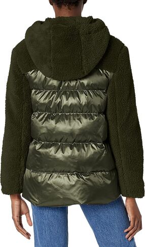 Vince Camuto Women's Mixed Hooded Puffer Cocoon Coat in Saudi Arabia