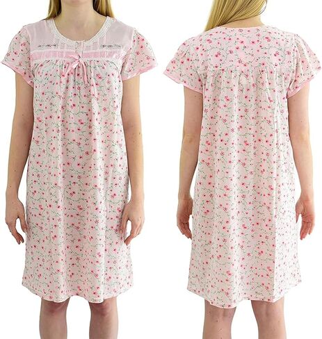 Ezi Women's Cap Sleeve Floral Nightgown in Saudi Arabia