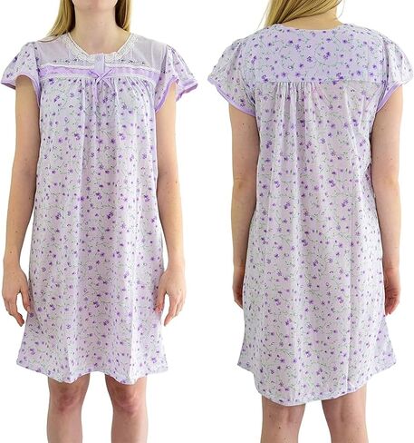 Ezi Women's Cap Sleeve Floral Nightgown in Saudi Arabia