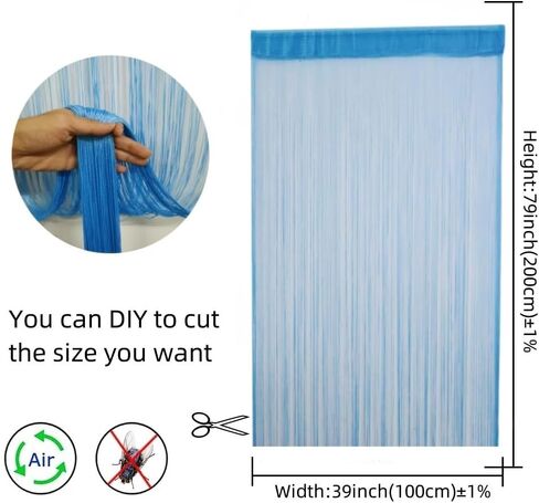 ave سبليت 2pack المداخل باب سلسلة الستار 100X200cm لوحة الحائط هامش نافذة غرفة أعمى مقسم شرابة الشاشة للحزب ديكور المنزل الزفاف (7 الملونة 2pack) in Kuwait