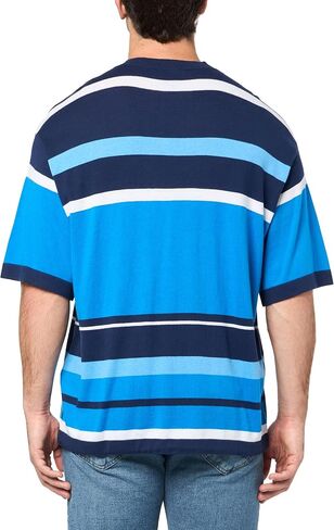 Armani Exchange Men's Cotton Viscose Silk Pullover Short Sleeve Stripe Sweater in Saudi Arabia