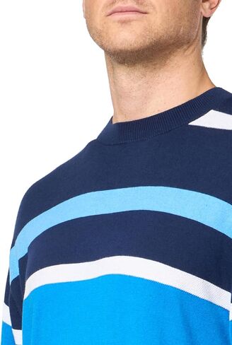 Armani Exchange Men's Cotton Viscose Silk Pullover Short Sleeve Stripe Sweater in Saudi Arabia