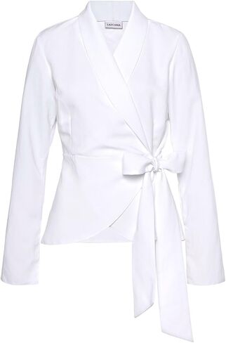LASCANA Women's Lapel Wrap Blouse - Stylish V-Neck Long Sleeve Top for Casual & Office Wear in Kuwait
