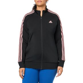 adidas Women's Plus Size Essentials Warm-up Tricot Slim 3-Stripes Track Jacket