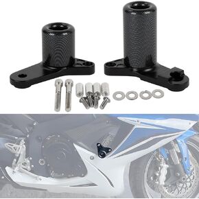Motorcycle Frame Sliders, PSLER Carbon No Cut Frame Slider Crash Protector Falling Crash Protection Protector Guards Compatible with Gsxr 600 750 2011-2013