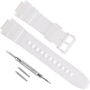Waterproof Natural Resin Replacement Watch Band for Casio MCW-100H/W-S220/HDD-S100