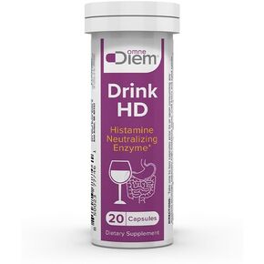 Omne Diem Drink HD Dietary Supplement: Natural Histamine Neutralizing & Digesting Enzyme – Diamine Oxidase (DAO), 20 Capsules