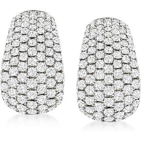 Ross-Simons 3.00 ct. t.w. Pave Diamond Earrings in 14kt White Gold