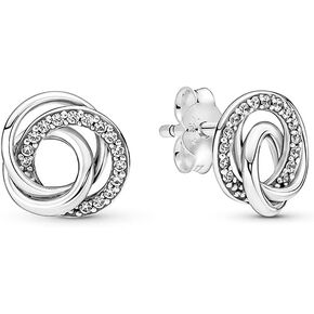 PANDORA Family Always Encircled Stud Earrings - Timeless Earrings for Women - Great Gift for Her - Made with Sterling Silver & Cubic Zirconia