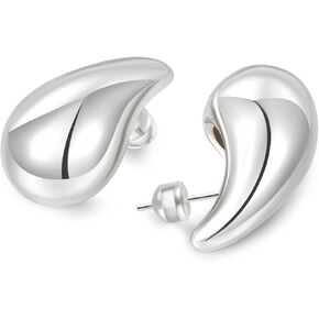 LOUMILEO Extra Large Drop Earring Dupes Hypoallergenic Chunky Gold Hoop Earrings Lightweight Waterdrop Teardrop Earrings Trendy Gold Waterdrop Earrings for Women