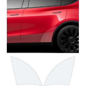 Clear Paint Protective Film Shields PPF,8 Mil Thick Pre Cut Paint Clear Protection Film, Lower Front Door Clear Bra PPF Decal Film Compatible with Tesla Model Y (Clear Rear Door PPF Film 2 pcs)