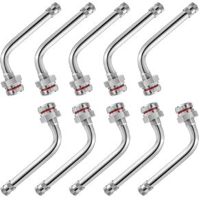 Truck Tire Valve Stems TR545D 60 Degree Valve Stem Extension Adaptor for Truck and Bus Bend Brass Truck Valve Stems Adaptor Compatible with 22.5in 24.5in Aluminum Wheels(10 Packs)