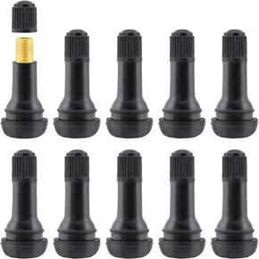 Quacc 10 PCS TR413 Rubber Snap-in Tire Valve Stems Sturdy Replacement Tyre Valves Stems for 0.453" Tubeless Rim Holes on Cars, Go-Karts, Trucks, Lawn mowers, Trailers