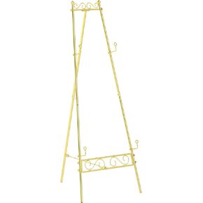 Gold Easel Stand,Portable Metal Easel for Display Wedding Sign,3 Tier Adjustable Easel with Chain Support,Golden Easel Holder for Welcome Sign,Photo,Picture,Painting Canvas,Poster,Frame,Mirror in Kuwait