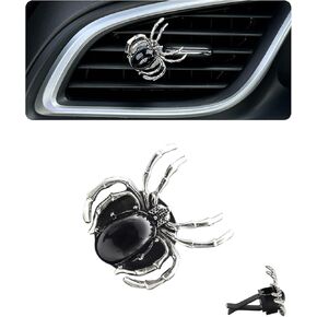 Black Spider Air Vent Clip Car Air Freshener Gothic Car Decor Cute Car Outlet Essential Oils and Perfume Diffuser Replaceable Scent Pads Teens Car Accessories