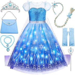 Princess Dresses for Girls Halloween Light Up Princess Costume for Christmas Toddler Princess Dress Up Clothes
