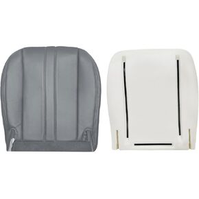 Priprilod Gray Leather 1 x Driver or Passenger Replacement Bottom Seat Cover & Lower Pad Foam Cushion Compatible with Chevy Express Compatible with GMC Savana Work Van 1500 2500 3500 2003 2004-2014