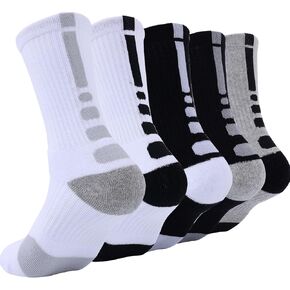 Basketball Socks for Men,Performance Cushioned Men's Athletic Crew Socks with Arch Compression for Basketball Sports