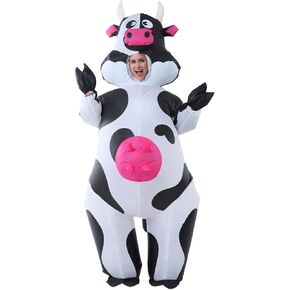 Inflatable Cow Costume for Adult, Inflatable Costume Adult, Funny Cow Adults Costumes, Blow up Cow Costume for Halloween Costumes Cosplay Party, Adult Size1