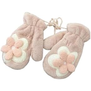 Floral Women's Gloves Mittens Cute Kawaii Fuzzy Warm