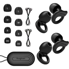 Hearprotek Ear Plugs for Sleeping, 2 Pairs Ear Plugs for Sleep Noise Reduction Ear Protection-Reusable Soft Hearing Protection earplugs for Ear Tinnitus Relief, Snoring,Misophonia,Work,Studying,Travel