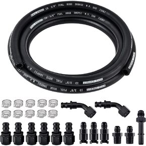 EVIL ENERGY 3/8 NBR Fuel Hose Line Kit, 6AN Push Lock Hose Kit NBR SAE 30R7 25FT