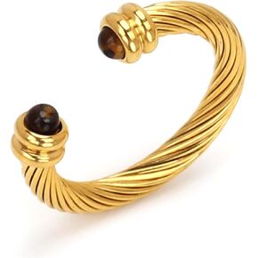 AZR Twisted Cable Ring Cuff Designer Inspired Jewelry for Women Adjustable size 6-11