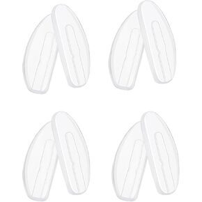 Plug-in Nose Bridge Pads,4 Pairs Eyeglasses Nose Pads Soft Silicone Anti-Slip Nosepads Nose Piece Replacement for Eyeglasses Sunglasses Frames (15mm*6mm*3mm)
