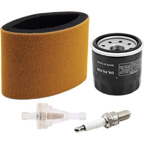 Air Filter 11013-1255 & Oil Filter & Fuel Filter & Spark Plug Kit Compatible with Kawasaki KVF300 KVF400 Prairie 300 400 2x4 4x4 1997 1998 1999 2000 2001 2002,Replace16097-1063 92070-1066