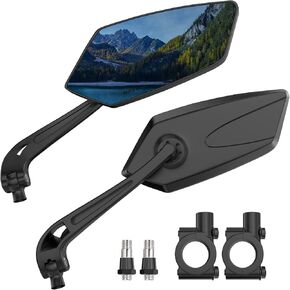 2 Pack Bike Mirrors, eBike Mirrors for Handlebars, 360° Adjustable Safety Bicycle Rear View Mirrors, Scratch Resistant Glass Lens, Bicycle Universal Fit Accessories