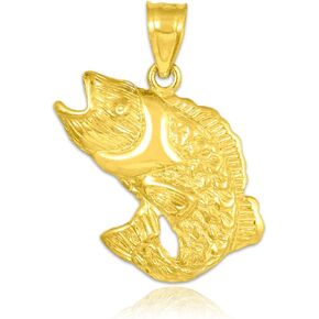10k Gold Sea Bass Pendant