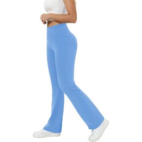 Womens High Waist Flare Yoga Pants with Pockets Bootcut Tummy Control Workout Yoga Leggings