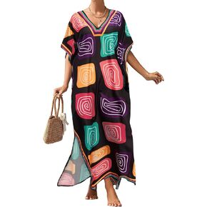 Bsubseach Kaftan Dresses For Women Petite Plus Size Caftan Swim Cover Up For Women Maxi Beach Dress