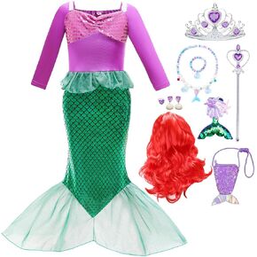 Princess Dress Up Mermaid Costume Little Girls Mermaid Dress Halloween Cosplay Costumes